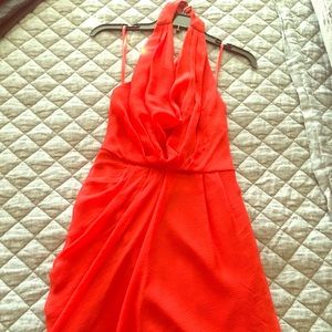 Bright Orange silk Max & Cleo Cocktail Dress
